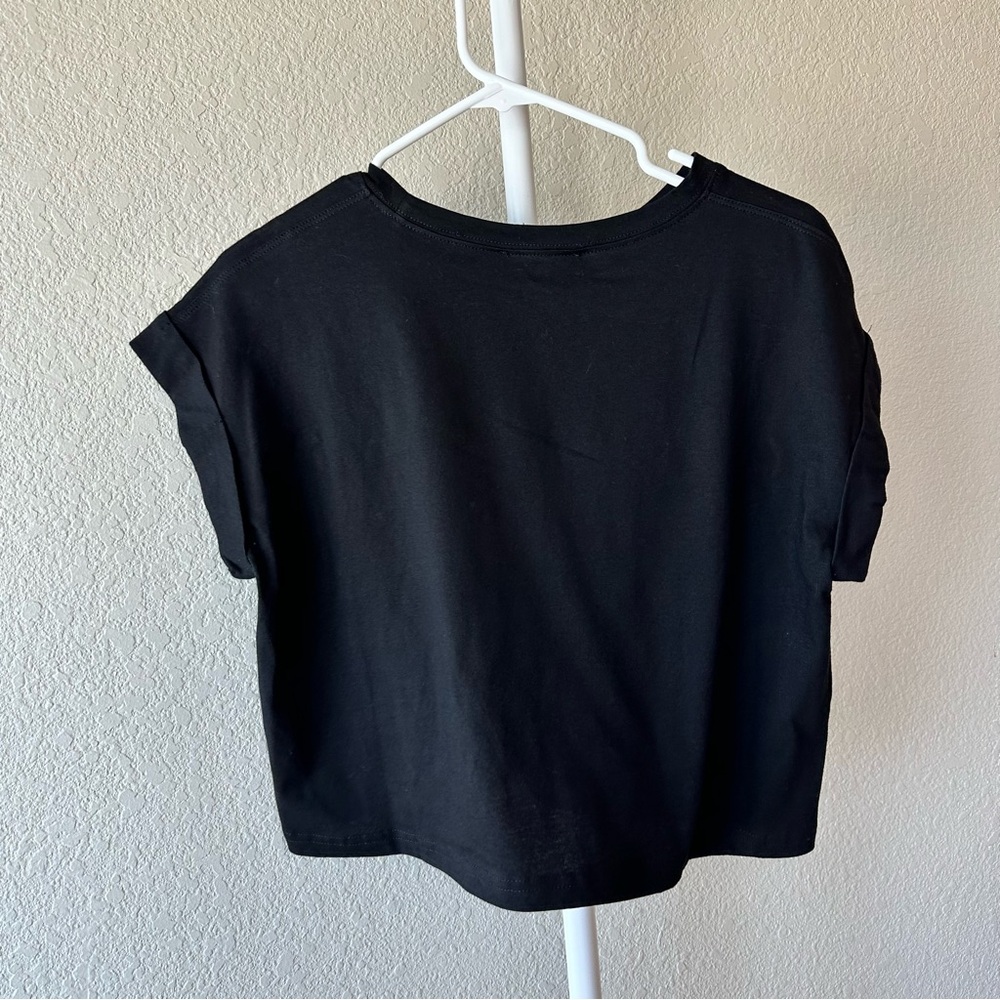 Black Miou Muse hey there Delilah black crop tee size small NWT - Picture 4 of 4